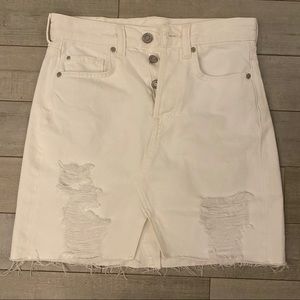 White denim skirt
